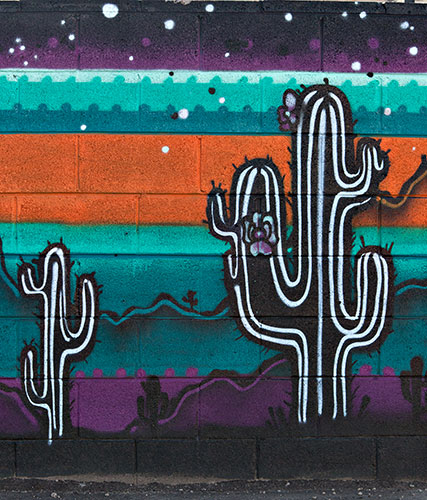 cactus themed mural