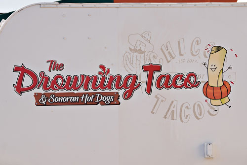 mexican food sign, taco wagon