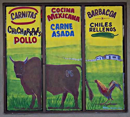 Mexican butcher shop sign