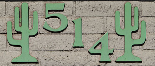 cactus themed house numbers