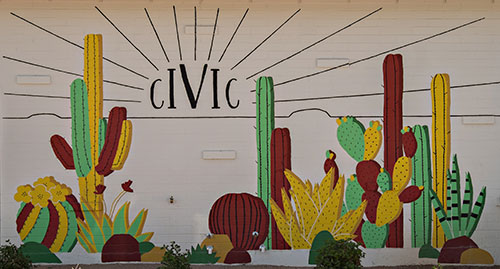 cactus themed mural